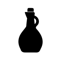 Olive oil bottle silhouette vector illustration for cooking food and healthy eating concept design