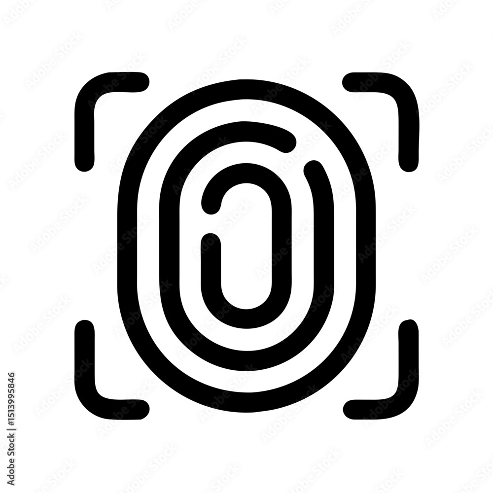 Poster fingerprint scan identification security access authentication biometric icon vector design