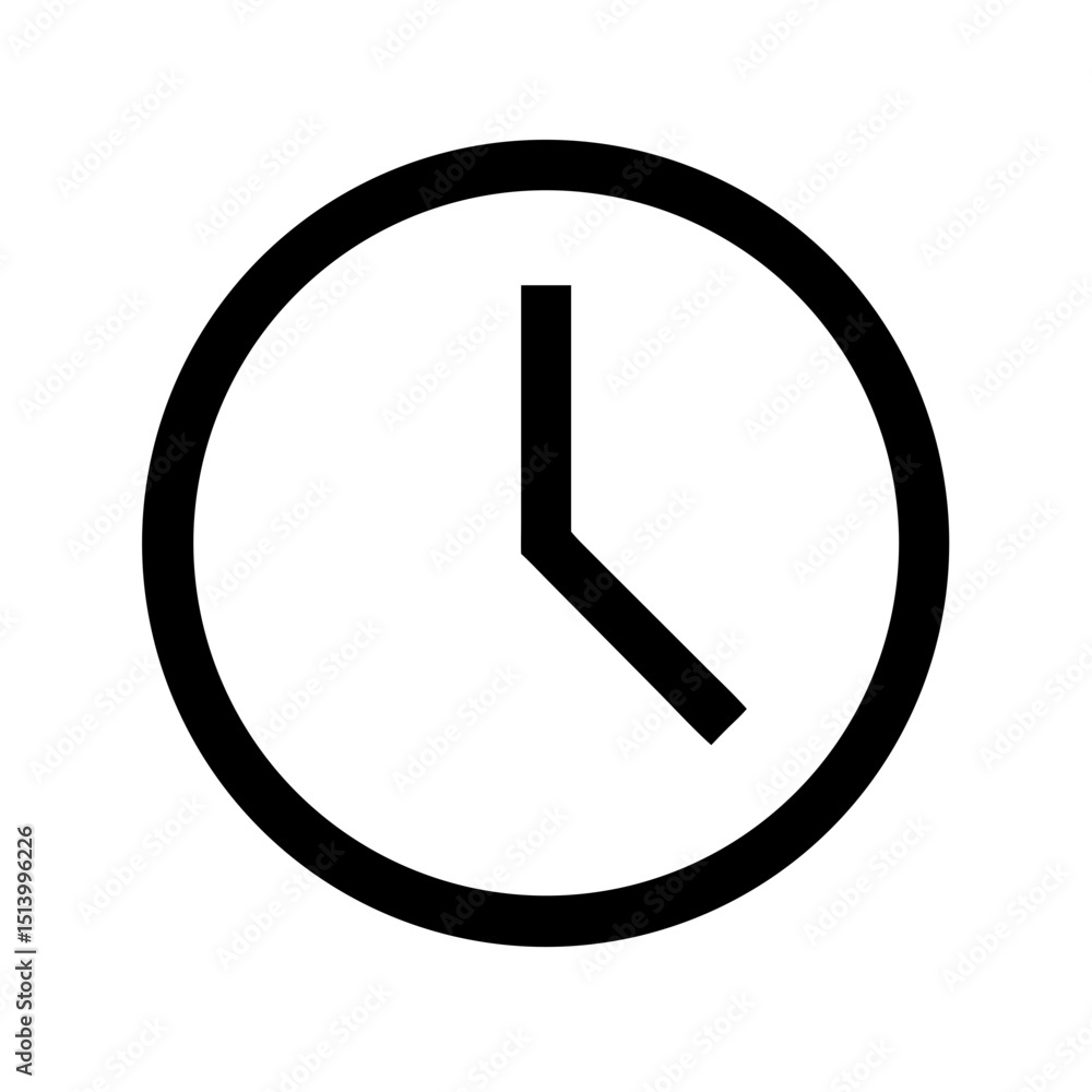 Poster clock time icon vector illustration showing hours minutes seconds for time management concept