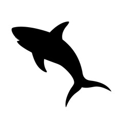 Fototapeta premium Shark silhouette vector illustration of ocean predator great white shark marine wildlife animal