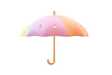 Colorful umbrella with raindrops outdoors product image bright environment close-up view rainy day concept