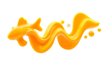 Whimsical orange fish design kitchen graphic art creative environment close-up view conceptual inspiration