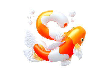 Playful koi fish swimming in clear water aquatic environment colorful imagery underwater view tranquility concept