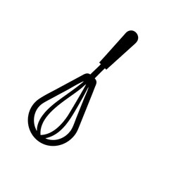 Isolated kitchen whisk for cooking and baking preparation utensil tool equipment silhouette vector