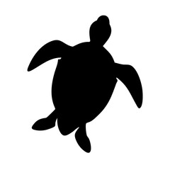 Sea turtle silhouette vector graphic, ocean life illustration, turtle clip art, marine animal icon
