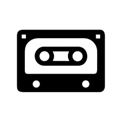 Cassette tape vector graphic icon illustration for audio music retro vintage technology design