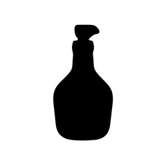 Black silhouette of antique glass bottle vintage potion bottle design element vector graphic art