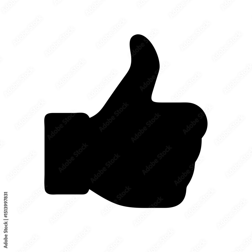 Aufkleber thumbs up icon vector image for social media like button and approval gesture graphic design element