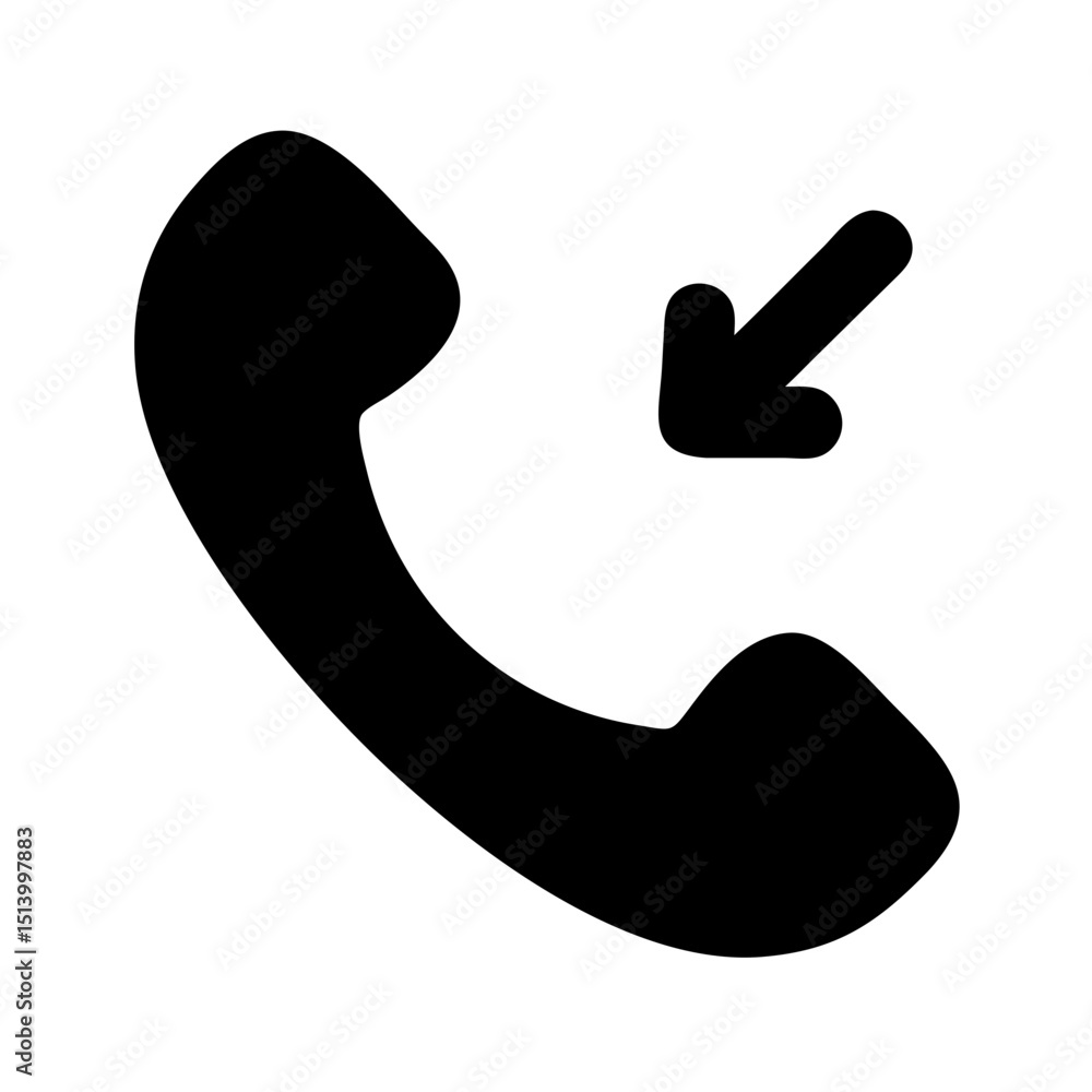 Poster incoming call icon vector illustration symbol for phone call answer and communication design element