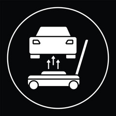 Car pump hydraulic in workshop repair illustration