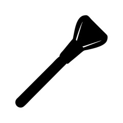 Illustration of a black outline makeup brush applicator tool for beauty and cosmetics product use