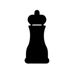 Black chess queen piece vector illustration for strategy game design and competition concept icon