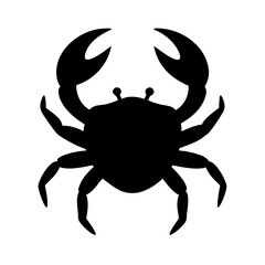 Black crab silhouette vector illustration for seafood designs and marine life illustrations graphic art