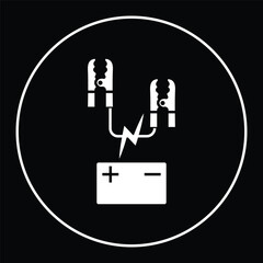 Accu jumper electrical car illustration. Icon of accu jumper tools repair