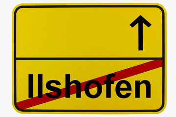 Illustration eines Ortsausgangsschildes von Ilshofen in Baden-Württemberg