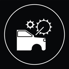 Repair car illustration. Icon of car maintance in garage and workshop