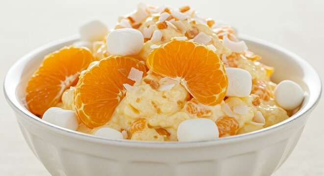 Creamy Mandarin Orange Fluff Salad - Delicious and refreshing mandarin orange fluff salad, perfect for potlucks or desserts. Sweet and creamy with a hint of orange
