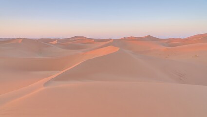 Obraz premium Serene Desert Landscape Breathtaking Dunes at Sunrise