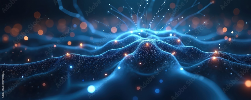Leinwandbilder illustration of neural network showing brain activity. digital artwork neural pathways with glowing 