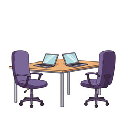 Home office furniture flat color vector illustration