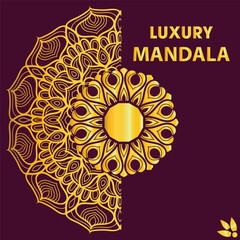 Luxurious Golden Mandala Design for Invitations and Decorative Purposes