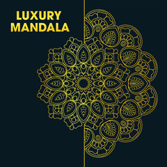 Luxurious Golden Mandala Design for Invitations and Decorative Purposes