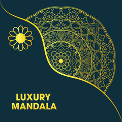 Luxurious Golden Mandala Design for Invitations and Decorative Purposes
