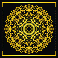Luxurious Golden Mandala Design for Invitations and Decorative Purposes