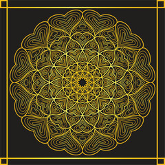 Luxurious Golden Mandala Design for Invitations and Decorative Purposes