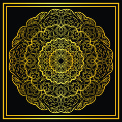 Luxurious Golden Mandala Design for Invitations and Decorative Purposes