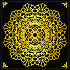 Luxurious Golden Mandala Design for Invitations and Decorative Purposes