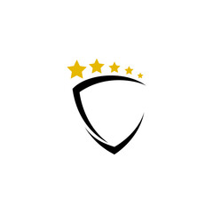 shield frame logo with stars in flat design style
