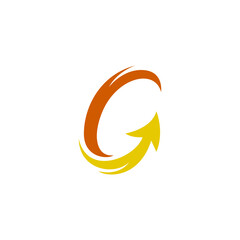 C letter logo with up arrow combination with fast effect style