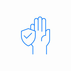 Obraz premium hand shield check icon sign vector