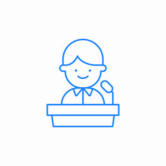 man speaker podium icon sign vector