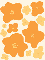Abstract floral pattern with warm tones, ideal for boho prints, wall art, and modern textile designs