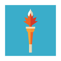 Canadian maple leaf torch olympic flame icon