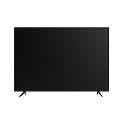 Obraz premium A modern flatscreen television with a sleek, frameless design. It is placed on a dark background, highlighting the screen's minimal aesthetic.