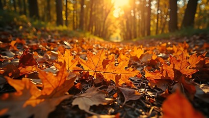 autumn leafs in the forest