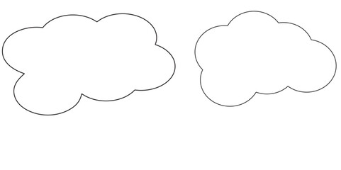 Speech or think bubble, empty communication cloud.