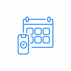 mobile calendar icon sign vector