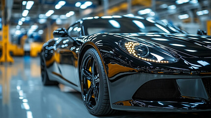Closeup of dark tinted car window being installed on a modern vehicle. Professional auto service emphasizing heat rejection, UV protection, and automotive maintenance. Sleek interior design visible.

