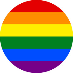 Obraz premium Icon Rainbow flag (LGBTQ), Circle Gay Pride Flag