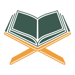Quran Study Icon with Open Book Design.
