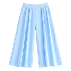 Elegant light blue wide-leg pants with a comfortable elastic waistband. The perfect blend of style and ease for any occasion. Sophisticated and flowy design.