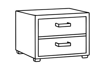 Simple line drawing two drawer nightstand bedroom furniture