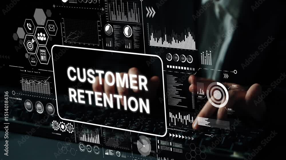 Poster innovative strategies for customer retention in a digital business environment with graphical data a