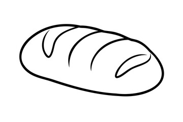 Simple line drawing of a loaf of bread bakery food