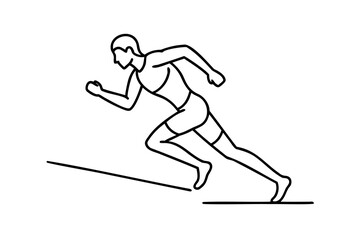 Obraz premium Male athlete running sprint fast speed exercise fitness