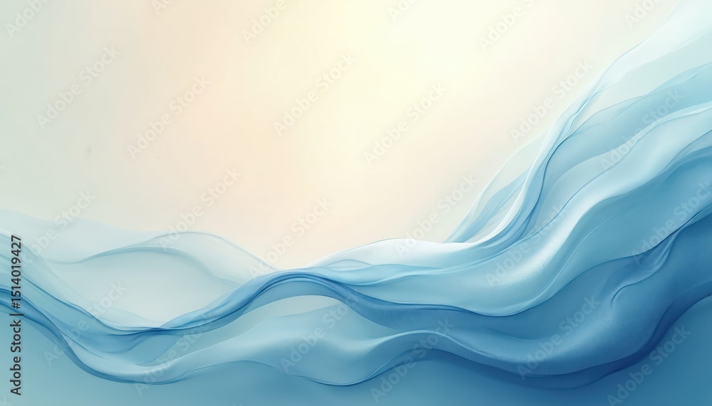 Aufkleber abstract blue flowing waves background. elegant artistic design with blue smooth lines and gradient 